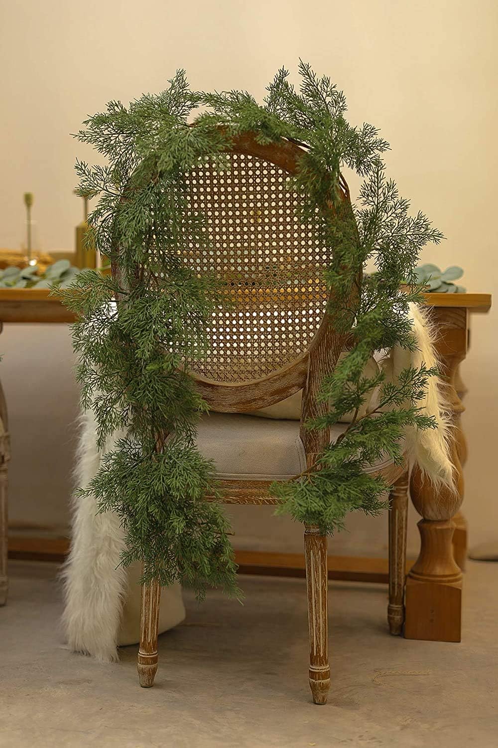 Party Joy Seasonal Artificial Christmas Garland Pine Cypress Greenery Garland Holiday Outdoor Winter Decor 5 9ft Seasonal Decor Surclima Home Kitchen