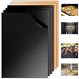 Aoocan Black & Copper Grill Mat Set of 6-100% Non Stick Heavy Duty BBQ Grill Mats, Reusable and Easy to Clean, Works on Elect
