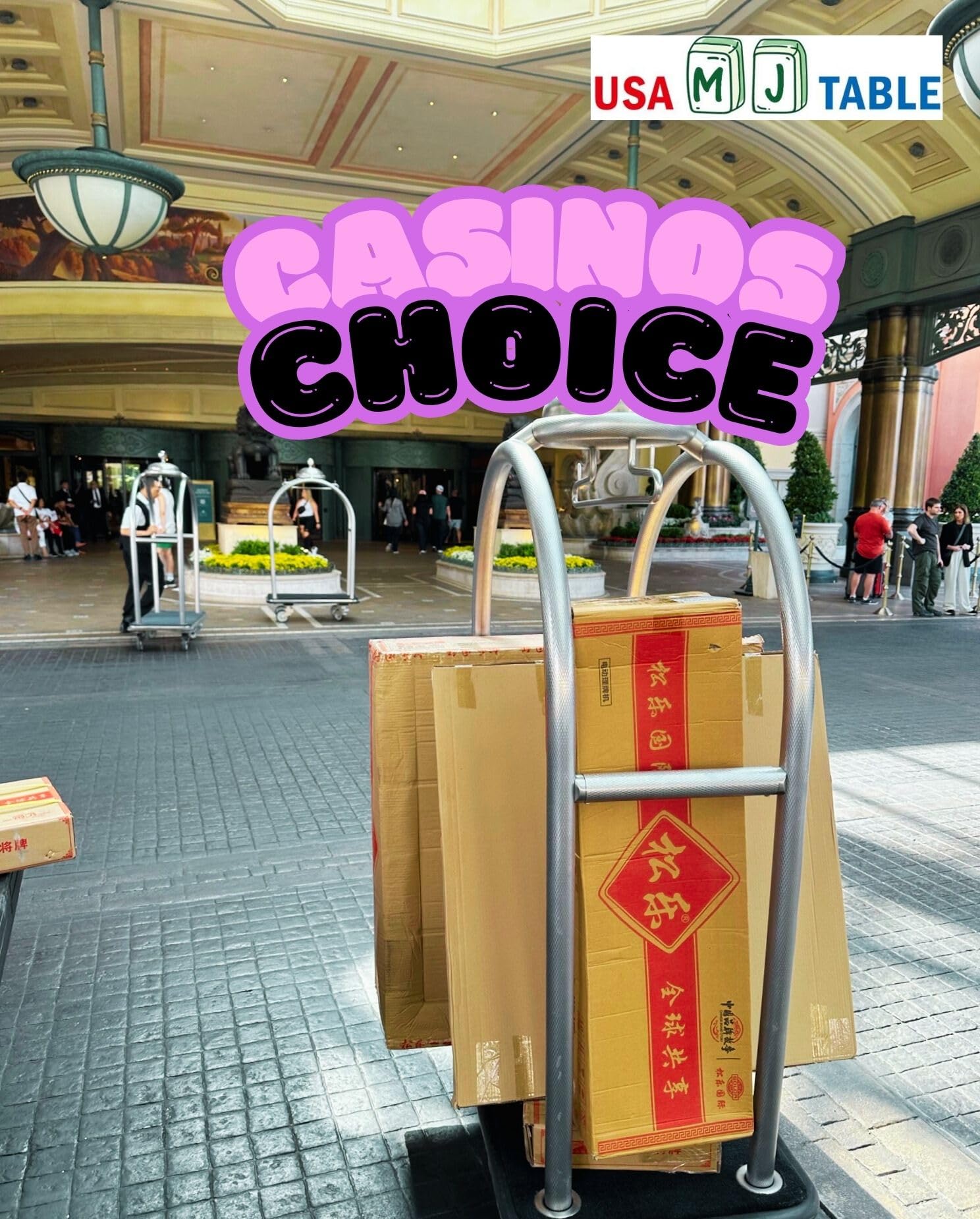 Foldable Ultra-Thin Automatic Mahjong Table with Wheels - Chinese, Filipino and American Style 40mm Numbered Tiles (with Hard Table Cover)