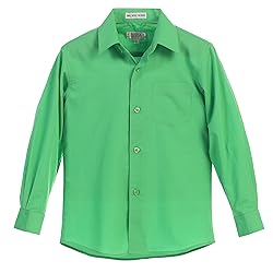 Gioberti Big Boys' Long Sleeve Dress Shirt, Green, 8