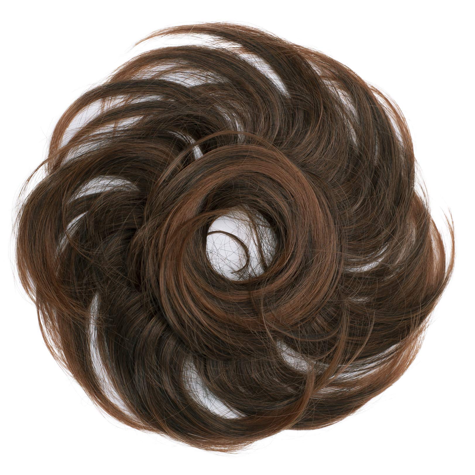 CAISHASynthetic Fiber Hairpiece Scrunchie Scrunchy Updo Slightly Wavy Brown Mix G26B