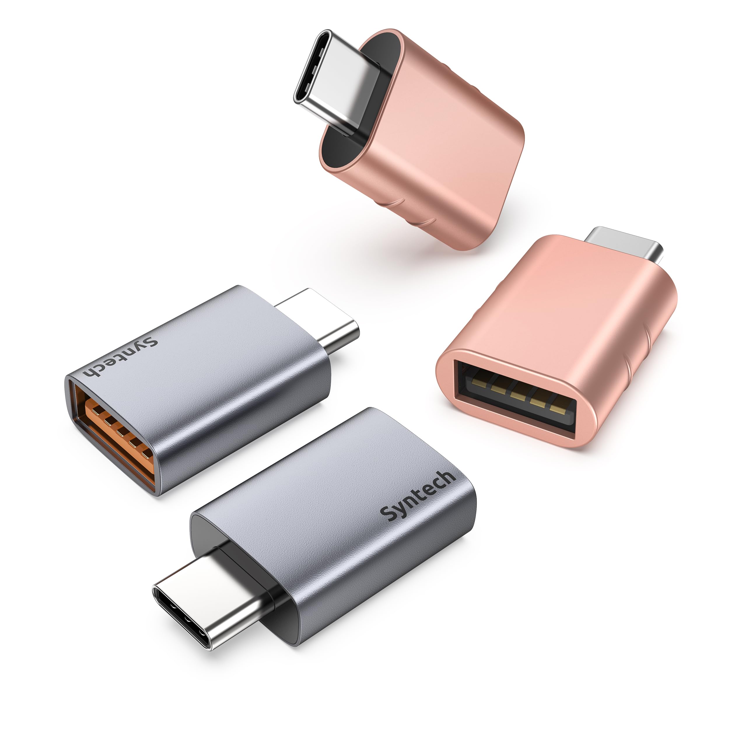 Syntech USB C to USB Adapter (2 Pack) & USB C to USB 3.2 Adapter (2 Pack) 10Gbps USB 3.2 Gen 2 Fit Side by Side