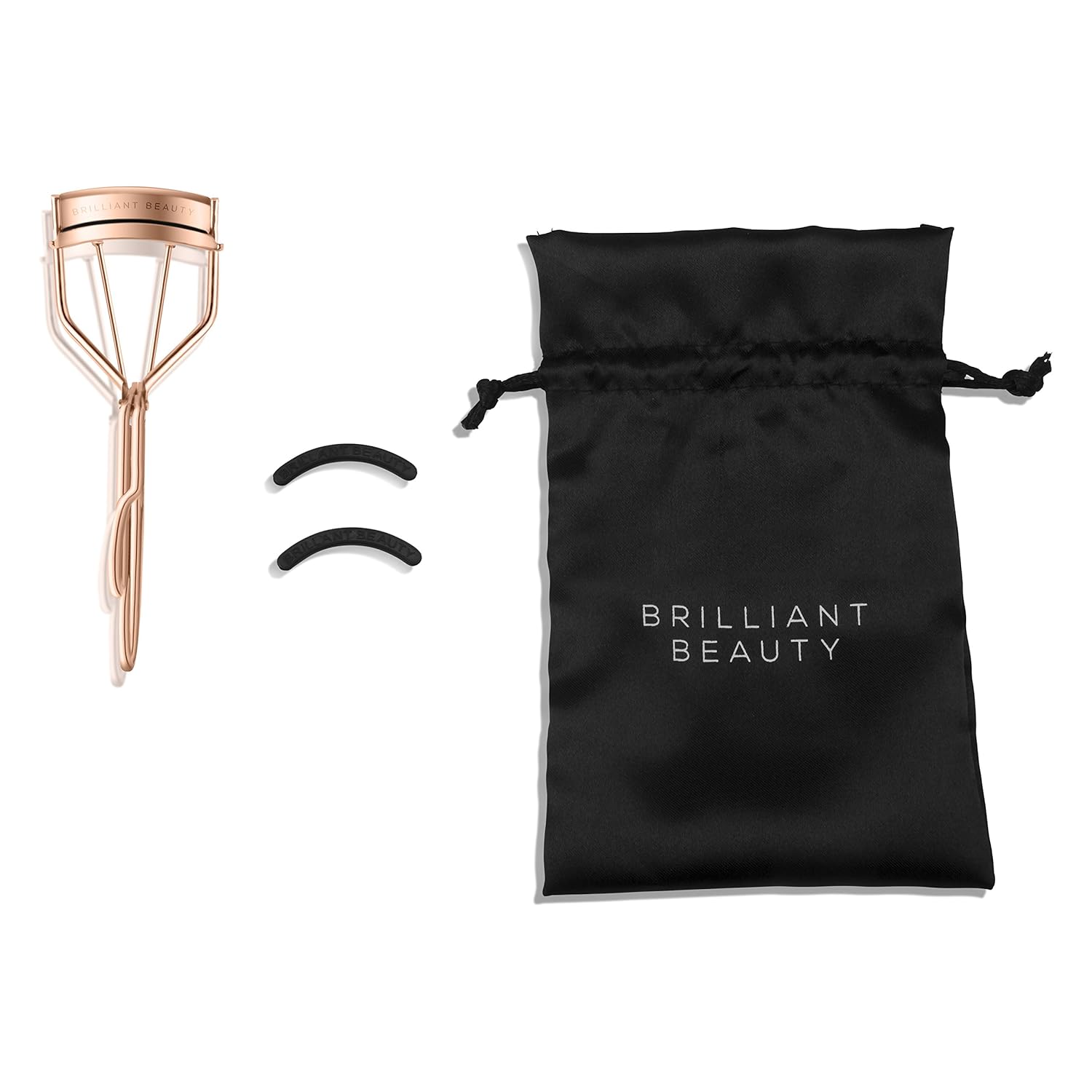 Brilliant Beauty Eyelash Curler - Award Winning - With Satin Bag & Refill Pads - No Pinching, Just Dramatically Curled Eyelashes & Lash Line in Seconds. Get Gorgeous Eye Lashes Now! : Beauty