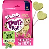 Bonkers Purrpops Freeze-Dried Catnip Flavored Lollipop Cat Treats, 4 Pieces (Pack of 13)