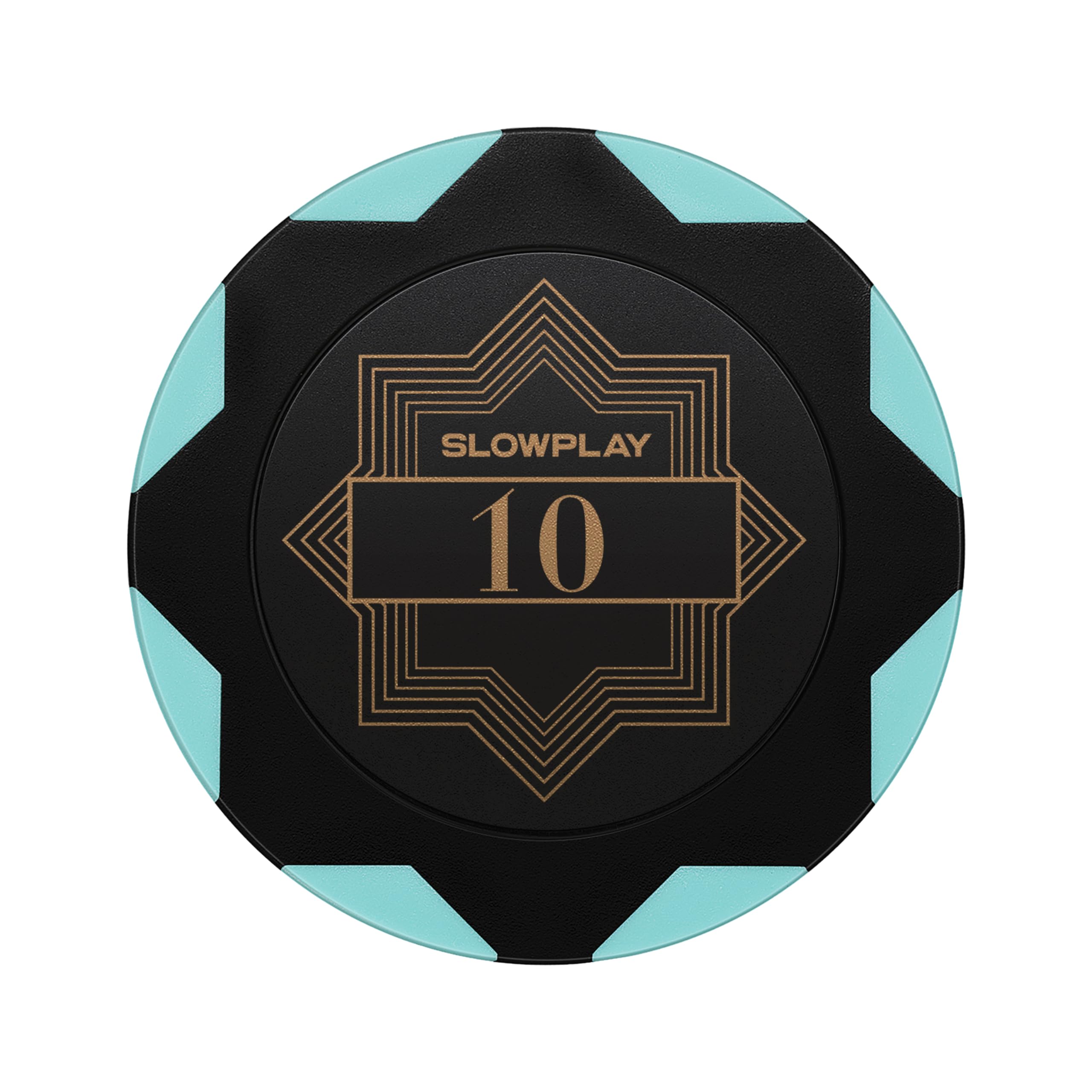 SLOWPLAY Nash Clay Poker Chips, 14 Grams Heavyweight Clay Composite, 40mm Large Chips in Bulk, Pack of 50 with Denomination of 10