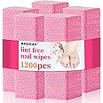 MAQIHAN 1200 Lint Free Nail Wipes - Pink Acetone Nail Polish Remover Wipes Lint Free Nail Wipes Pads Gel Nails No Lint Nail Glue Wipes Eyelash Extensions Toallitas Para Uñas Sin Pelusa Nail Supplies