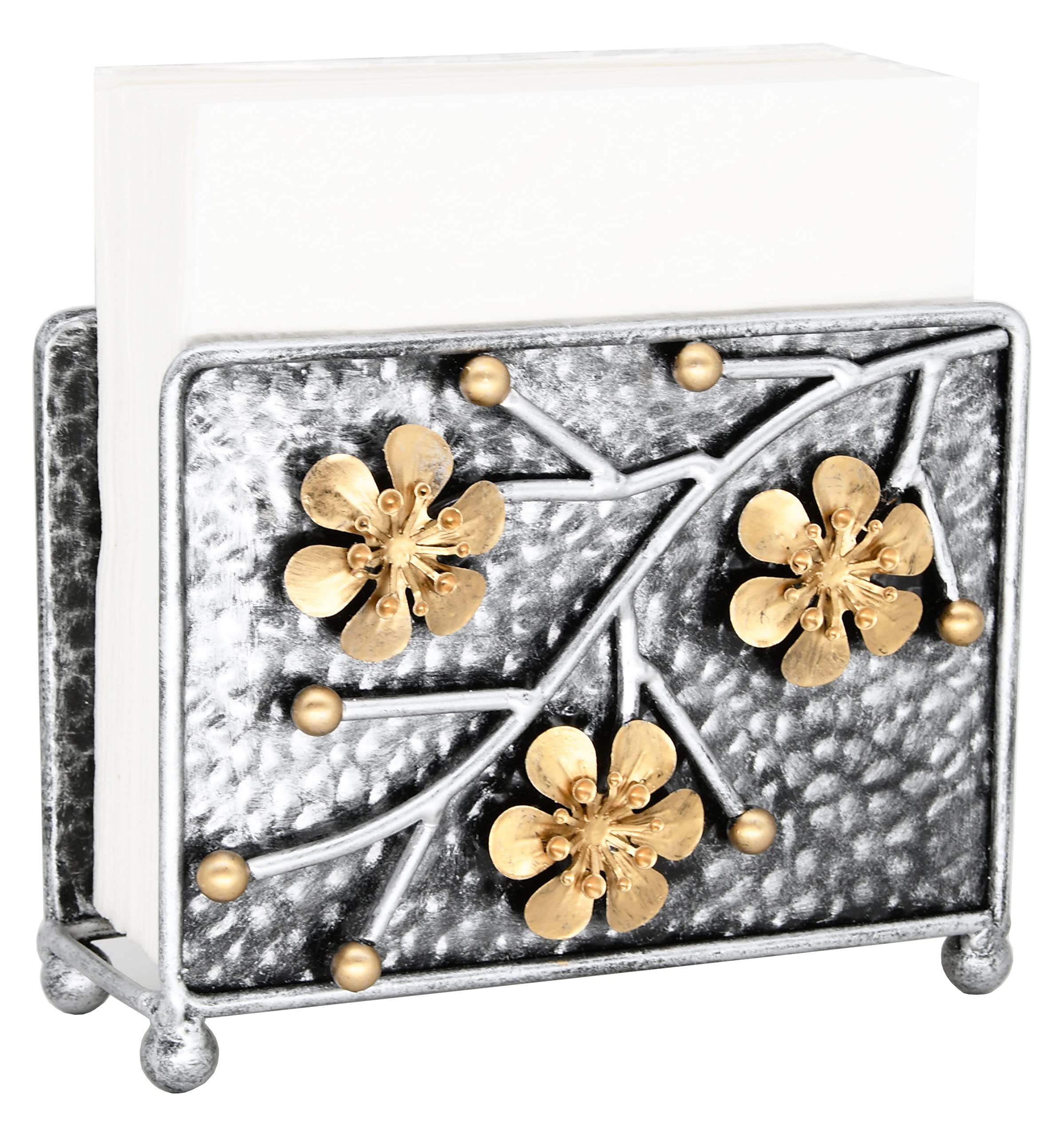 OwlGift Sakura Napkin Holder, Cherry Blossom Design Metal Freestanding ...