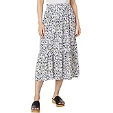 NIC+ZOE Women's Abstract Ikat Tiered Midi Skirt