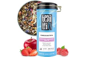 Tiesta Tea - Pomegranatopia, Mixed-Berry Pomegranate White Tea, Premuim Loose Leaf Blend, Low Caffeinated, Make Hot or Iced T