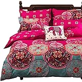 Vaulia Lightweight Polyester microfiber Duvet Cover Set, Floral Print Pattern Design, Full Queen Size