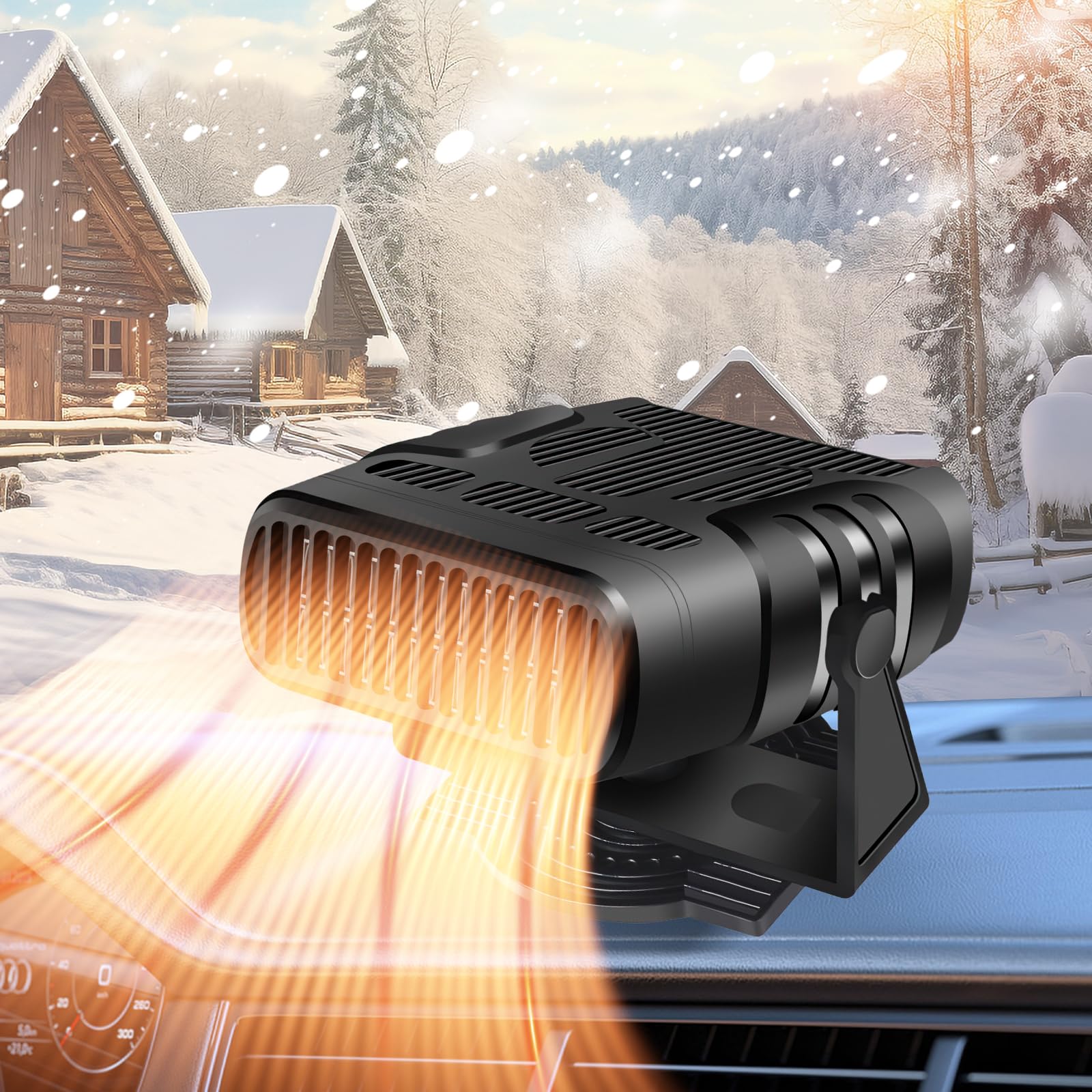 Photo 1 of Portable 12V Car Heater, 2 in1 Fast Heating and Cooling Fan for Car Windshield Defogger Defroster, Plug-in Cigaerte Lighter Suitable for Vehicles Cars SUV (DEPSH330)