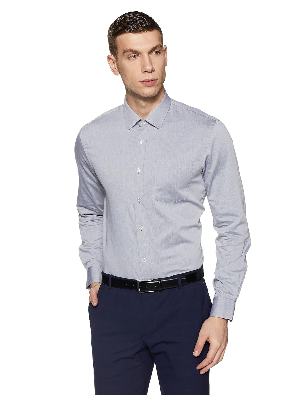 arrow men's solid slim fit formal shirt