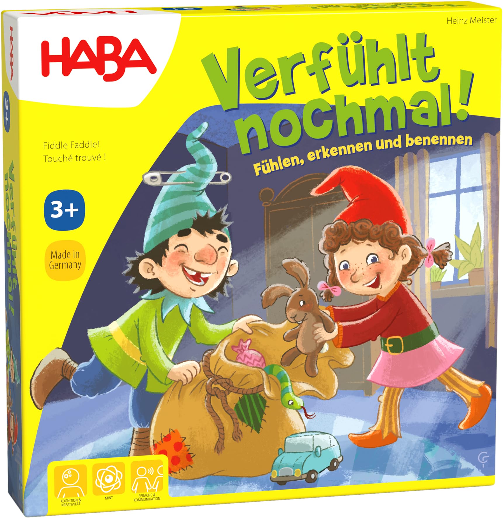 HABA 304508 Fiddle Faddle! Feeling-Finding Game - Educational Wooden Game for Children (Ages 3+) - Enhances Fine Motor Skills - English Instructions (Made in Germany)