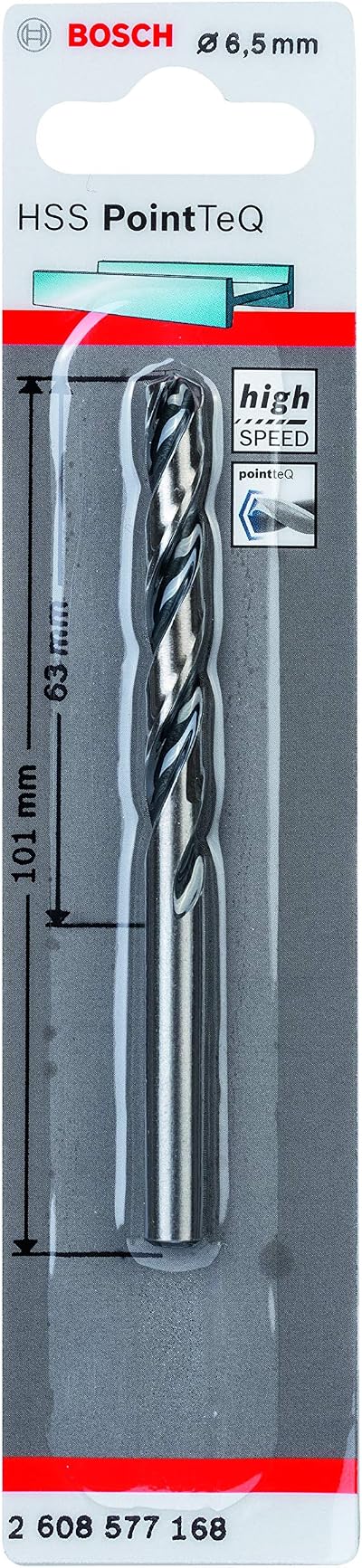 Bosch PointTeQ HSS Twist Drill Bit for Metal 6.5 x 63 x 101 mm