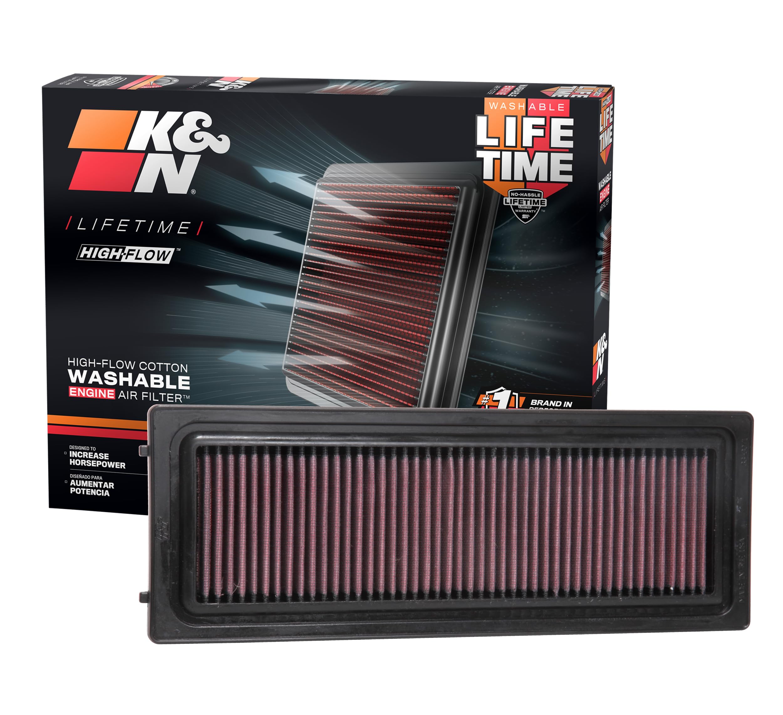 K&N 33-3071 Engine Air Filter: High Performance, Premium, Washable, Replacement Filter: Compatible with 2016-2019 ALFA ROMEO (Giulia, Stelvio), Red