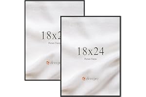eletecpro 18x24 Poster Frame 2 Pack Black Picture frame with 4 Detachable Strips Large Gallery Photo Frame Wall Decoration Hang Horizontally and Vertically for Gallery Art Paintings