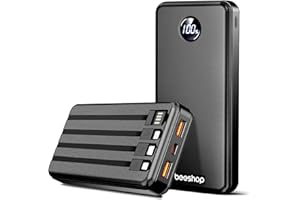 BEESHOP Portable Charger Power Bank - 37000mAh Portable Phone Battery with 4 Built-in Cables, 22.5W Fast Charging Battery Pack Bank Compatible with iPhone 16 15 14 13 Android Samsung Google Pixel etc(1 Pack)