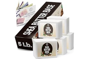 Prime Creations Soap Base for soap making supplies melt and pour soap base for DIY crafting moisturizing glycerin soap 5 LB, Unscented - Shea Butter