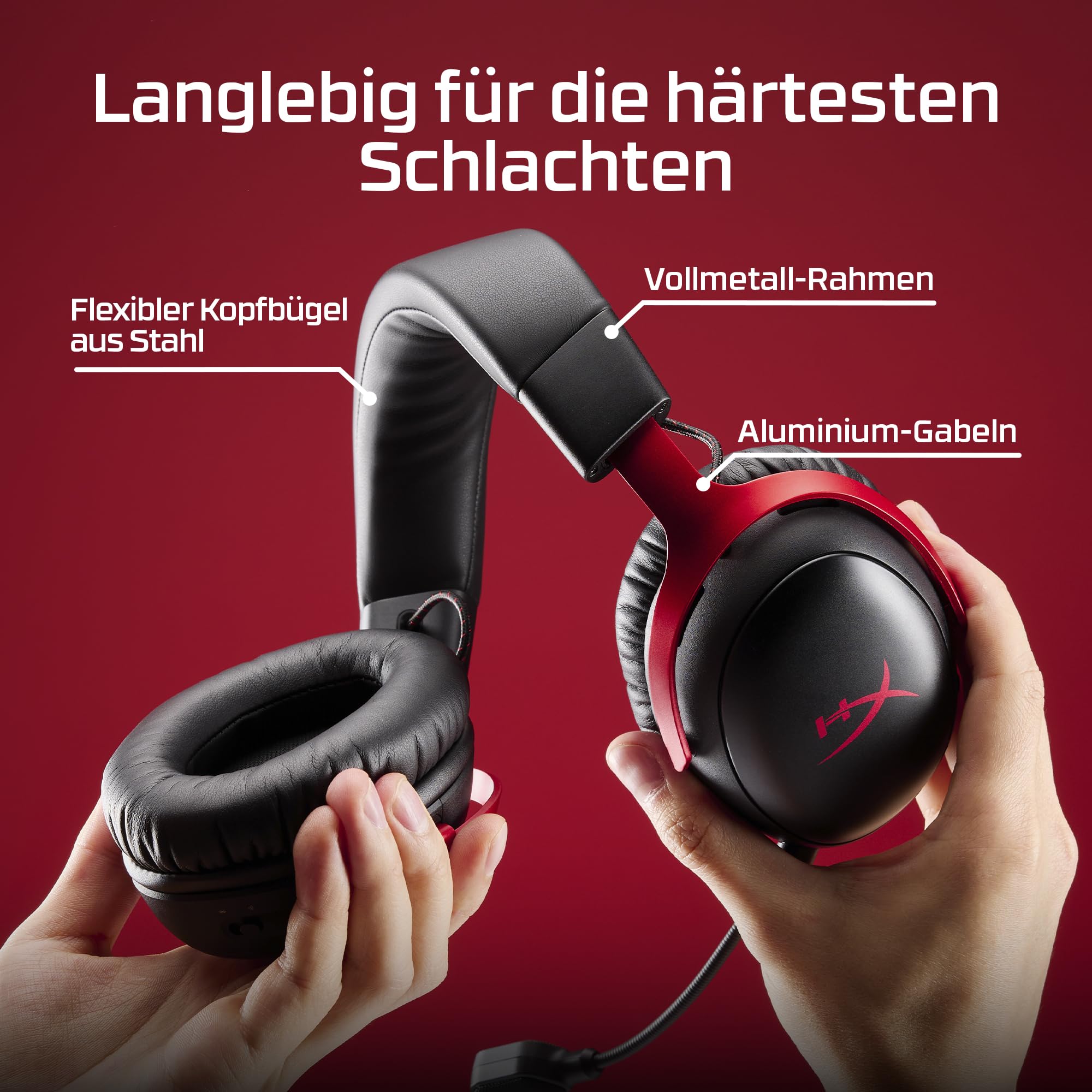 HyperX Cloud III S – Kabelloses Gaming-Headset, Multiplattform, 2,4 GHz, Bluetooth, Akkulaufzeit bis zu 120 Stunden, 2,4 GHz, 53-mm-Neigungstreiber, 10-mm-abnehmbares Mikrofon – Schwarz 8