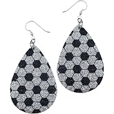 Soccer Mom Earrings for Women Dangling - Ball Jewelry - Sports Dangles for Moms (Soccer)