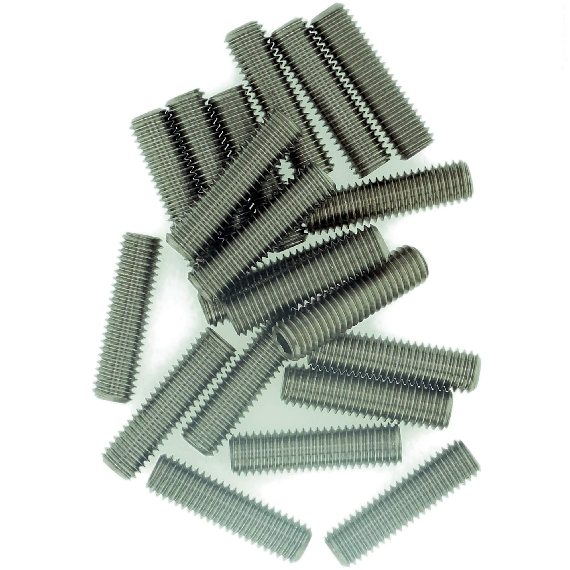 M6 (6mm x 14mm) Hex Socket Grub Screw (Flat Point) - Stainless Steel (A2) (Pack of 20)