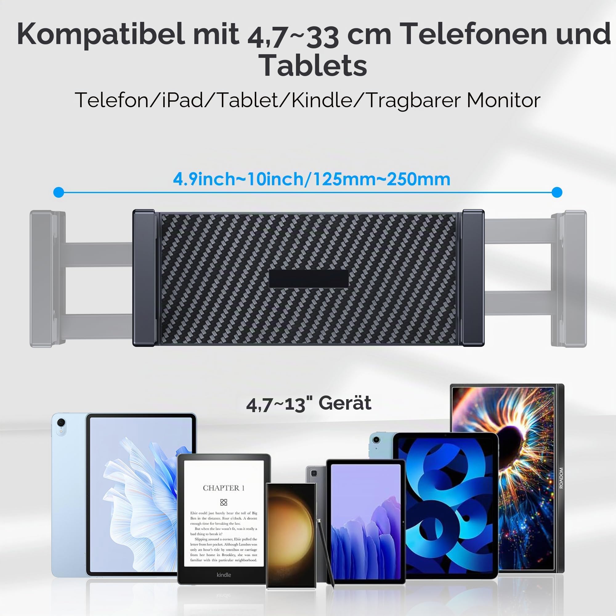 CreaDream Tablet Ständer, robuster Aluminium iPad Halter für Schreibtisch 5