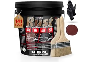 LISRUX Rust Converter & Metal Primer, 141 Fl Oz Black Rust Inhibitor Paint for Metal, Automotive Rust Reformer, Industrial Grade Water Based, Heat Resistance & UV Resistant