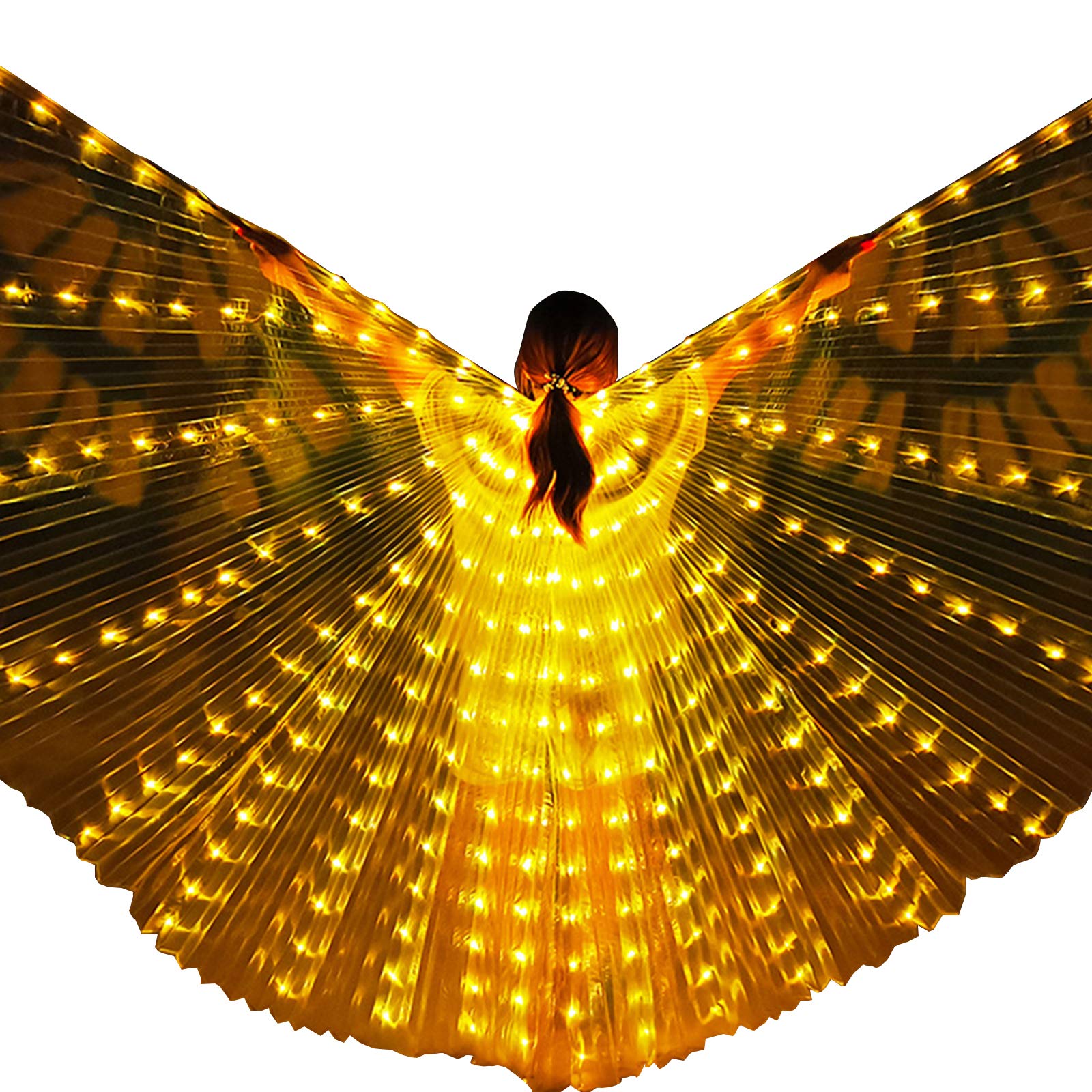Zebery LED Wings for Adult, LED Butterfly Isis Wings LED Isis Wings Glow Light Up Belly Dance Costumes