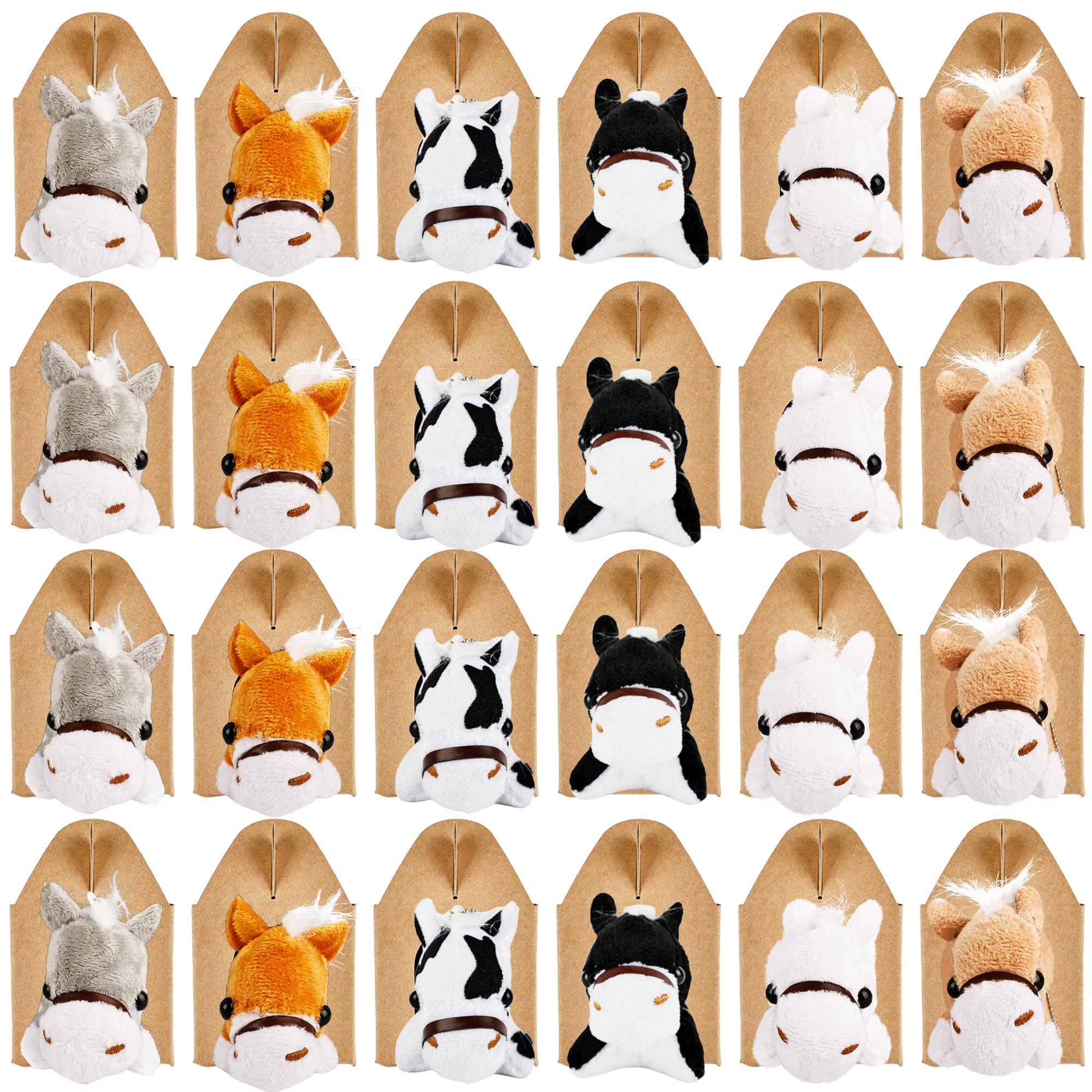 Photo 1 of Flahard 48 Pcs Horse Party Favors Include 24 Mini Stuffed Horse Animals Toys Plush Horse Animals and 24 Foldable Boxes for Adopt a Horse Party Favors Farm Party Goodie Bag Fillers