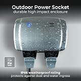 BG Electrical Outdoor Double Switched Power Socket 13A IP66 WPL22 Stainless view 2