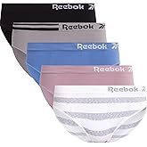 Reebok Womens Bikini Underwear - 5 Pack Soft Stretch Performance Tag Free Briefs Bikini Panties Seamless Underwear for Women