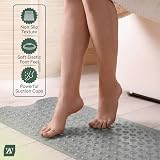 Zuvo Extra Long Bath Mat 100x40cm Grey Non Slip Anti Mould Machine Washable view 3