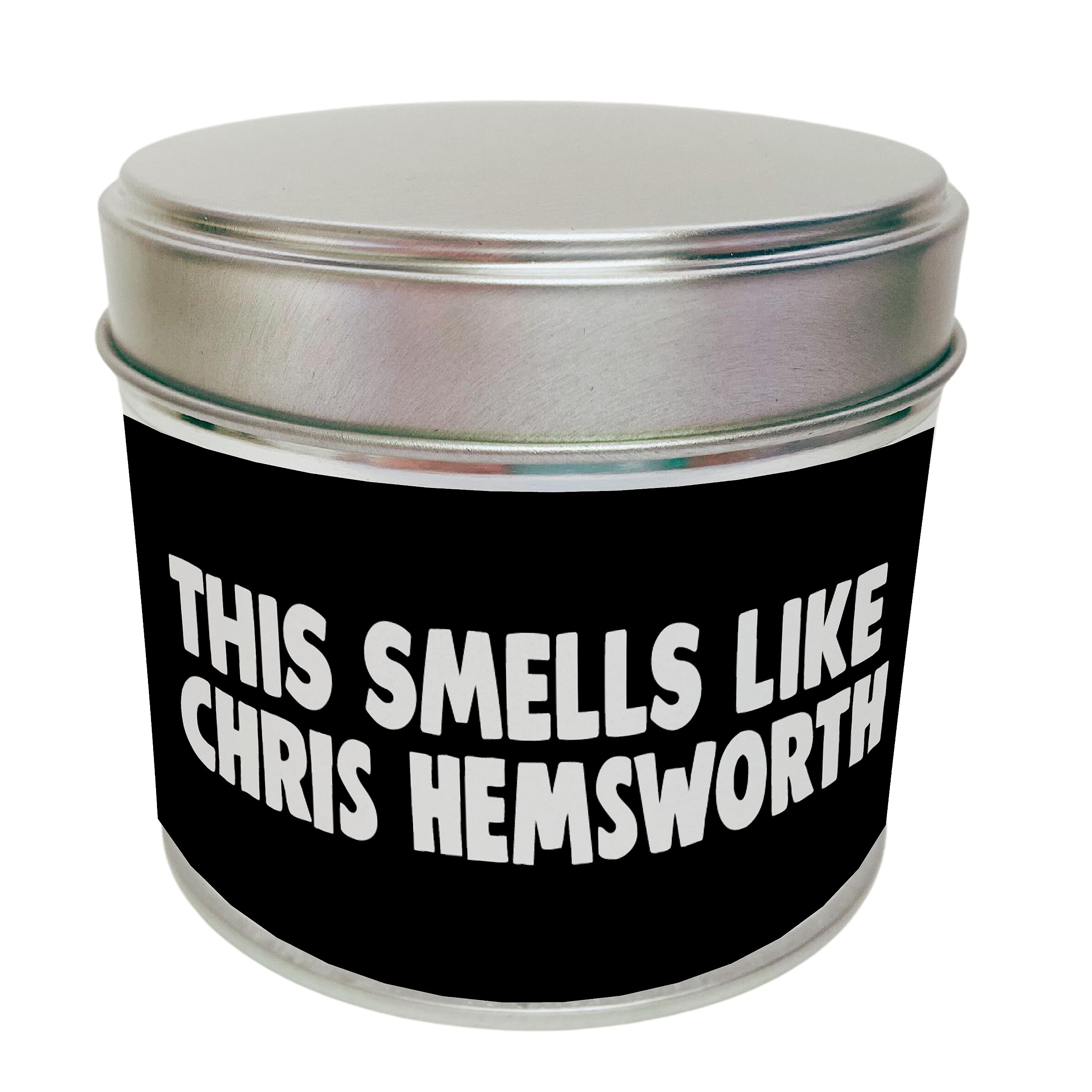 Wanky Candle - Smells Like Chris Hemsworth, Celebrity-Inspired Scented Tin Candle, Fun & Unique Decor