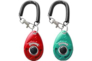 HoAoOo Pet Training Clicker with Wrist Strap - Dog Training Clickers (New Red + Bluegreen)