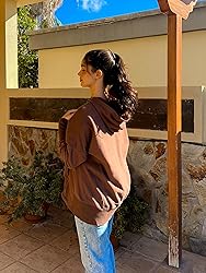AlvaQ Womens Sweatshirts Button V Neck Fleece