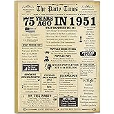 LiuuLi Jumbo 75th Birthday Card for Women Men,Vintage Birthday Decoration Gifts for 75 Years Old Mom Dad,Birthday Gifts Card for Grandma Grandpa