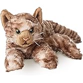 Bearington Louie The Realistic Cat Stuffed Animal - 15" Brown Tabby Cat Plush Toy with Soft Plush Fur - Adorable Lifelike Design Plush Kitty for Kids, Collectors, and Feline Lovers
