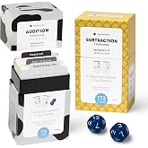 Think Tank Scholar 346 Addition and Subtraction Flash Cards +2 Dice Set (Award Winning) All Facts Color Coded, for Kids in Kindergarten, 1st, 2nd, 3rd Grade Class or Homeschool - Games &amp; Chart