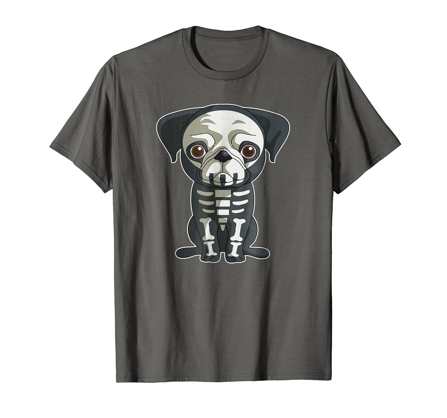 Skeleton Pug T-Shirt Funny Halloween Gift Shirt-Rose