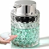 Malachi Foaming Hand Soap Dispenser, Refillable Clear Glass Foam Pump Bottle for Liquid Hand Soap, Dish Soap, Multi‑use for Bathroom, Kitchen &amp; Commercial Use