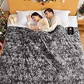 WOOMER Heated Blanket Full Size Electric Blanket 77"x 84", Soft Faux Fur Fast Heating Blanket, 10 Heating Levels & 0.5-12H Auto Off, Over-Heat Protection, ETL Certification