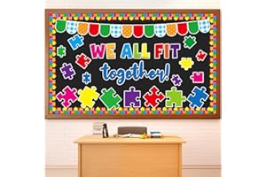Justforjoyful Puzzle Pieces Bulletin Board Classroom Decorations Welcome Back To School Bulletin Board Puzzle Pieces Themed Classroom Decor Motivational Cutouts for School Wall Decals Decor
