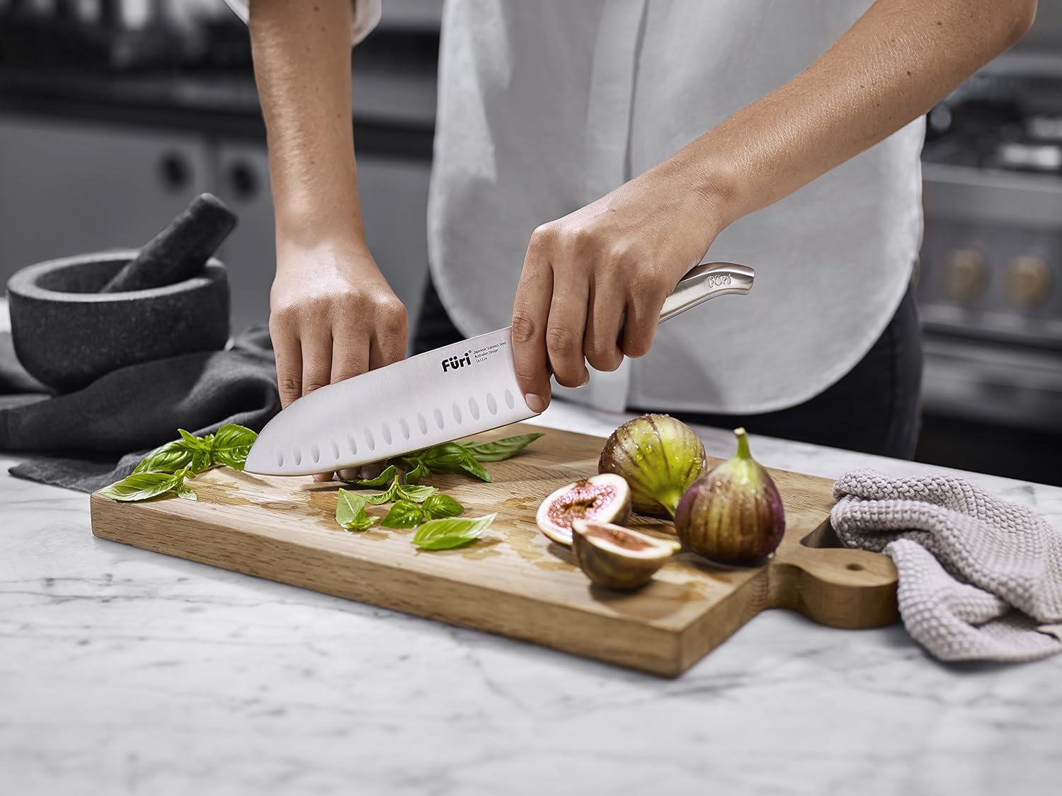 Furi Pro East/West Santoku Knife Set, Japanese Stainless Steel Sharp