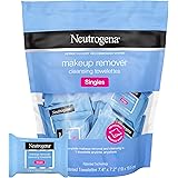 Neutrogena Makeup Remover Facial Cleansing Towelette Singles, Daily Face Wipes Remove Dirt, Oil, Makeup & Waterproof Mascara,