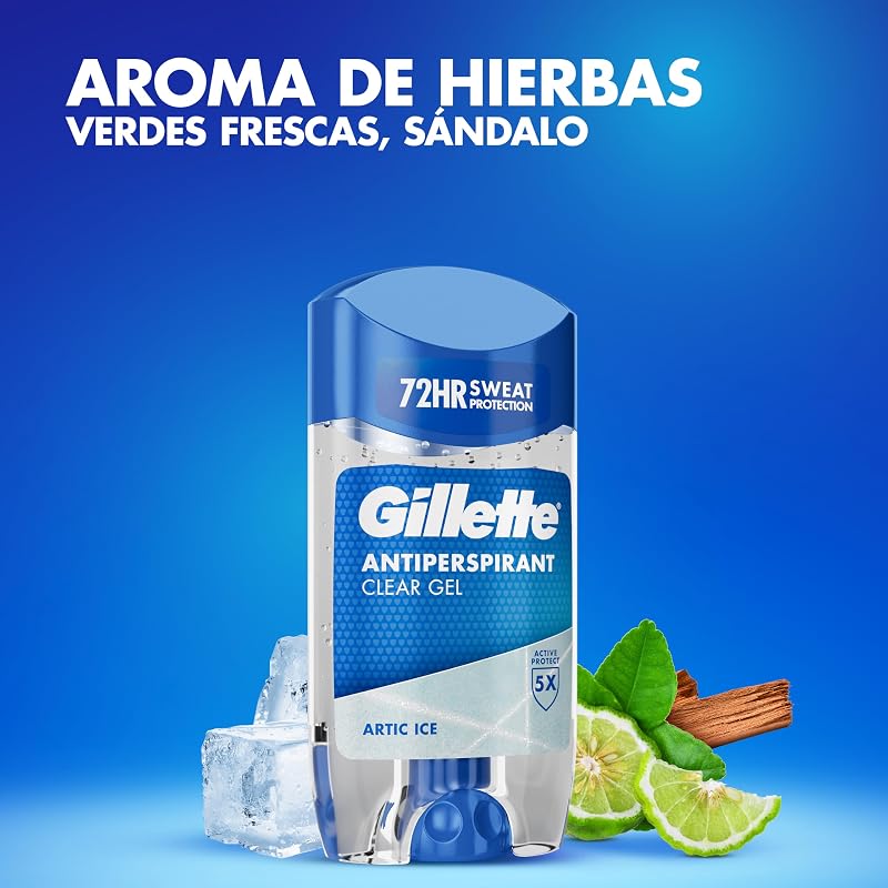 Clear Gel Artic Ice Antitranspirante Y Desodorante Hombre 4x70ml