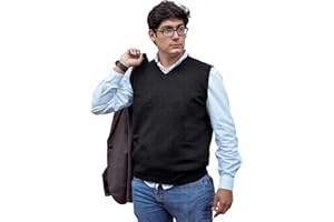 TINKUY Peru Men’s Alpaca Wool Sweater Vest – Soft V-Neck Pullover for Men – Classic Peruvian Knit – Sizes S to 4XL