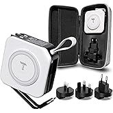 Tlsic Powerpack Universal 5 in 1 Travel Power Bank - for Magsafe Battery Pack,10000mAh Power Bank with Built in Cable - Wireless Portable Charger for iPhone 15/15 Pro/ProMax, iPhone 14/13/12 Series