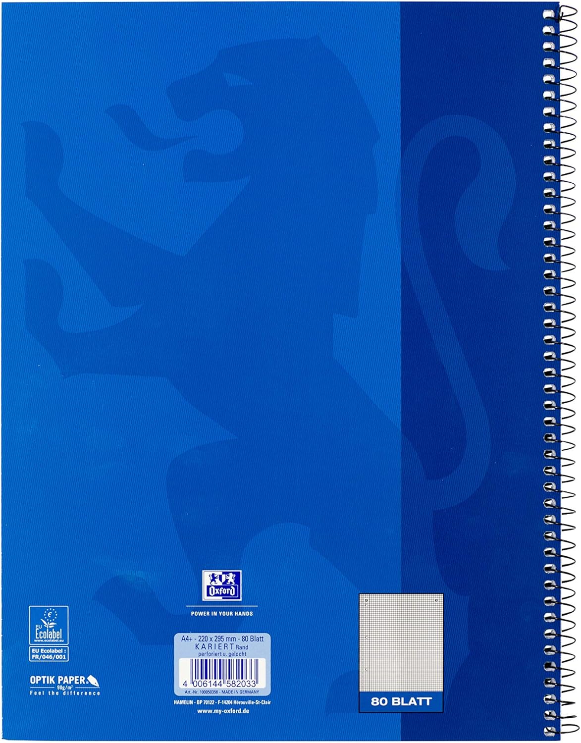 Oxford College Notepad School A4 Squared with Double Margin, 80 Sheets Ruling - Squared with Margin Left Pack of 10 Dark Blue - Image 4