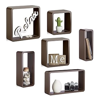 6er Set Wandregale, lackierte Wandboards in verschiedenen Größen