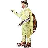 Sea Turtle Kids Costume - Hooded Jumpsuit with Attached Mitts, Shoe Covers, and Shell - Ocean Animal Dress Up for Children